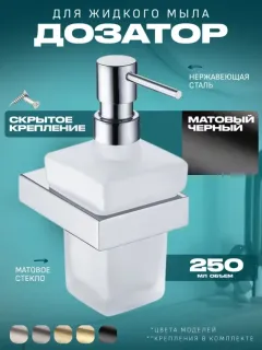 Настенный дозатор для жидкого мыло Grocenberg AC0028 (Черный матовый)